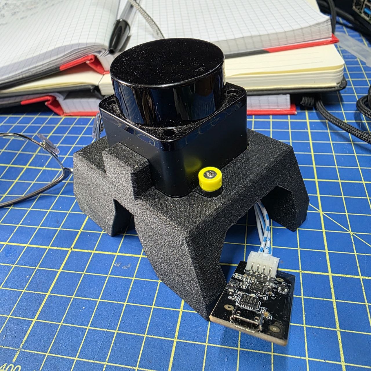 LD19 mounted on its 3D-printed support