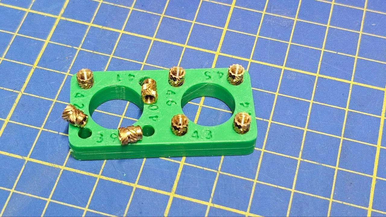 Test and calibration for brass threaded inserts
